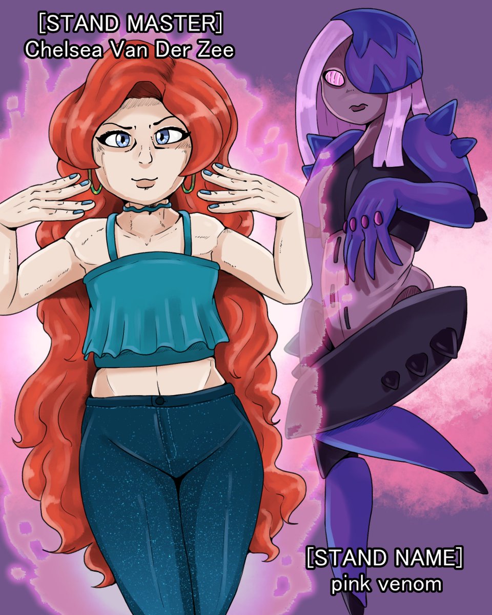 sorry for the wait 😅 but here is Ruby's & Chelsea's JoJo stands