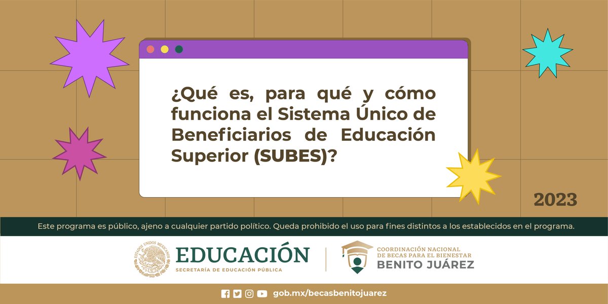 BecasBenito's tweet photo. 📢 Atención, estudiante de Educación #Superior
Si registraste tu solicitud a la Beca #JóvenesEscribiendoElFuturo
En esta guía te explicamos cómo utilizar el #SUBES para que consultes los 𝗥𝗘𝗦𝗨𝗟𝗧𝗔𝗗𝗢𝗦 🤩
Entra a 👉 https://t.co/Bq1JE2H4gV https://t.co/NqyoxYoq0i