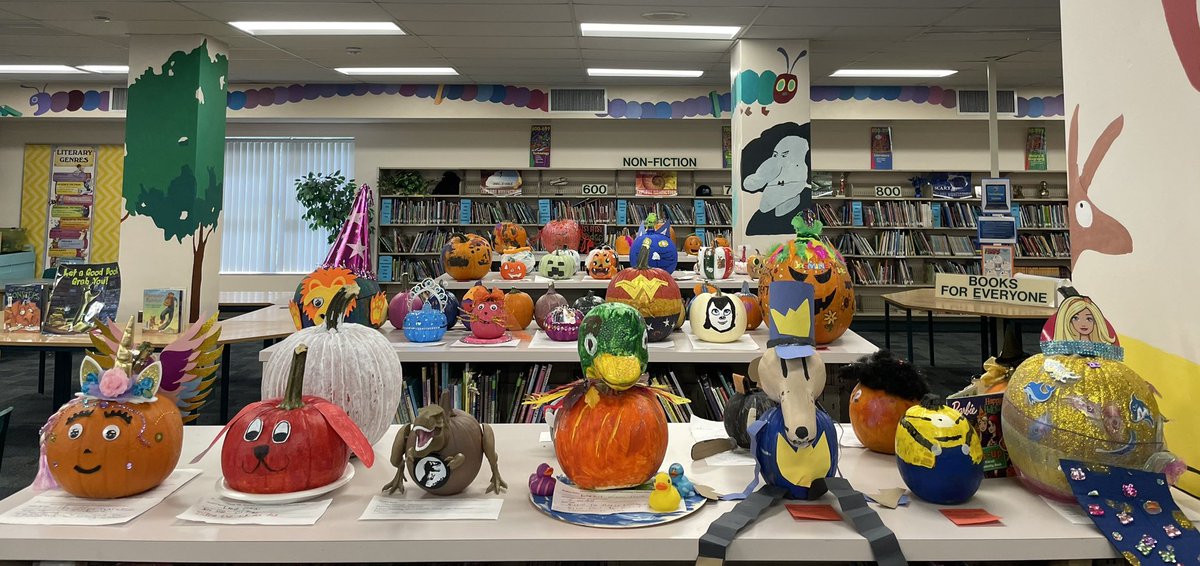Mikki_Bteaching's tweet photo. With so many amazing entries, I canβt wait to find out who won our Storybook Pumpkin Decorating Contest tomorrow! ππ#pumpkin #kidlit #hubofschool #pantherpride https://t.co/ualqFfwKzO