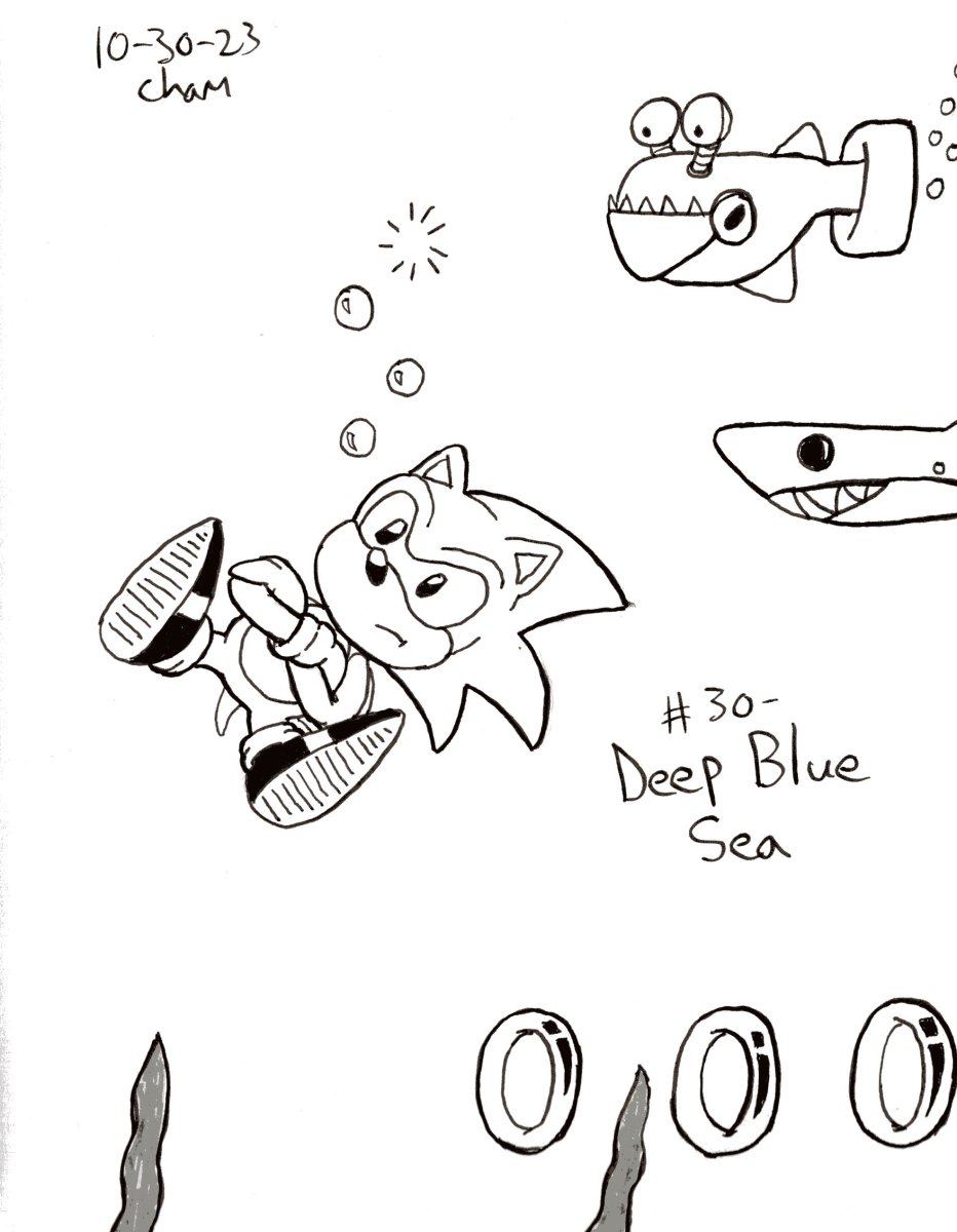 #Inktober Day 30 - Deep Blue Sea

I told myself I wouldn't dip into the Sonic well more than once this Inktober, but I liked the idea too much.
#art #furryart #SonicTheHedgehog