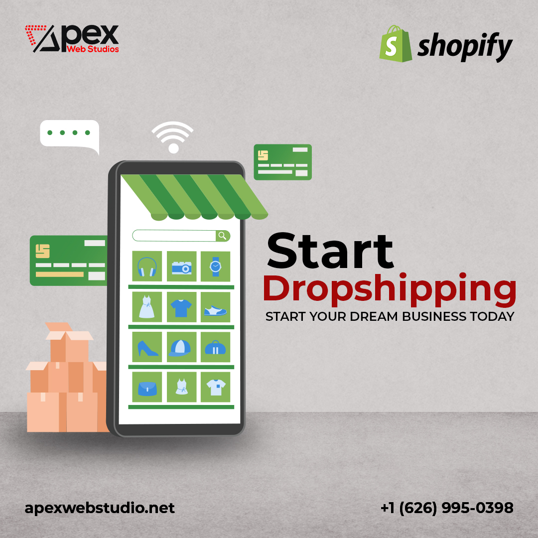 ApexWebStudios's tweet image. Ready to turn your dreams into reality? Dropshipping is your gateway to starting a successful online business with minimal upfront investment. 

 #ApexWebStudios #Shopify #Ecommerce #OnlineStore #ShopifySeller #ShopifyBusiness #OnlineShopping #ShopOnline #EcommerceBusiness