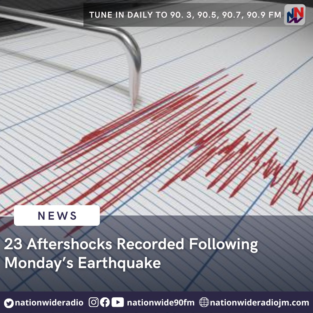 Head of the Earthquake Unit at the Mona Campus of the University of the West Indies, Professor Simon Mitchell says since Monday morning's  main earthquake tremor, there have been 23 aftershocks.

ow.ly/UVnj50Q2qlq