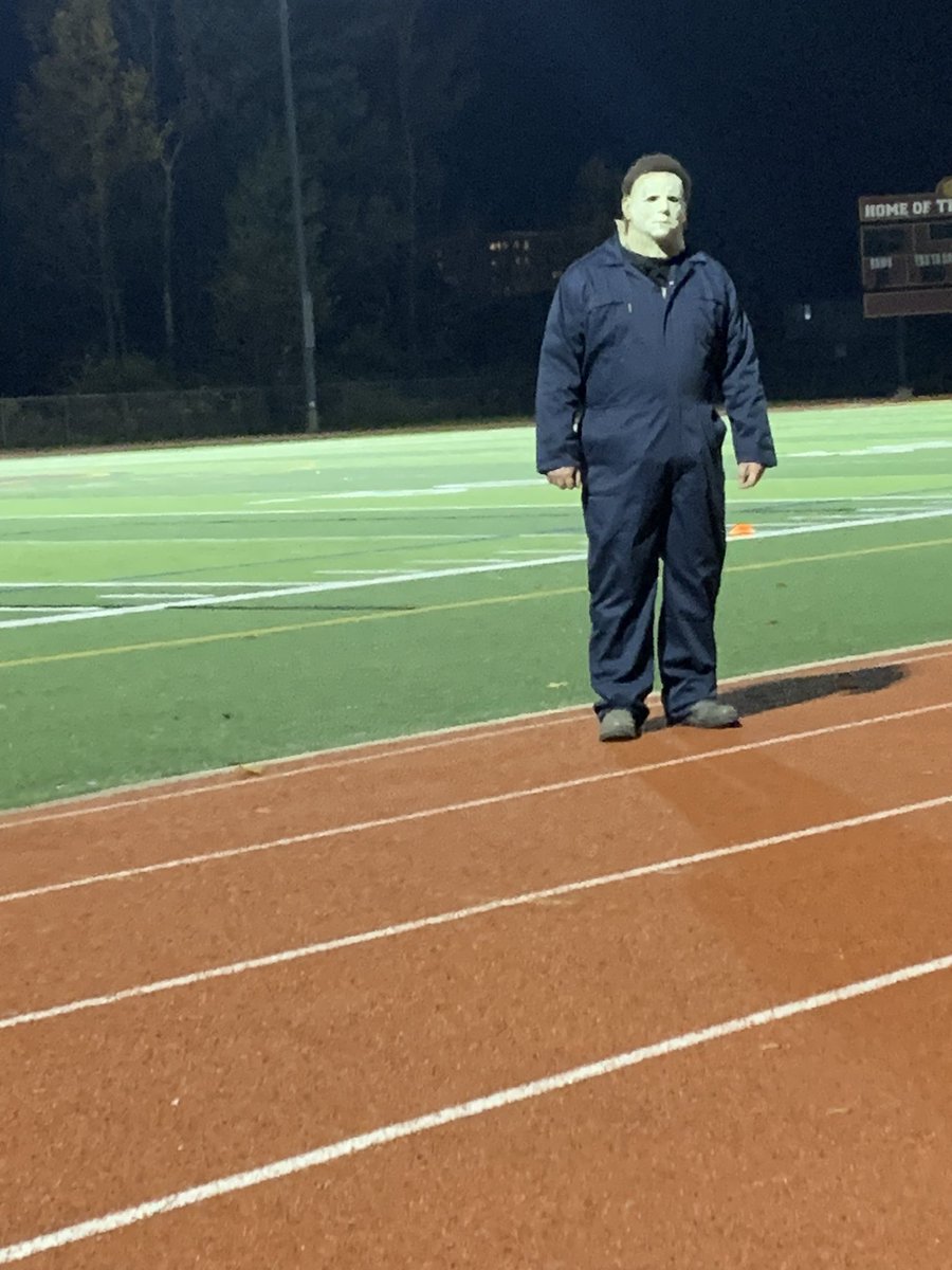 This was a good way to freak out all the adults at the kids’ practice tonight (the kids were lining up to have their photos taken with him!) #halloween