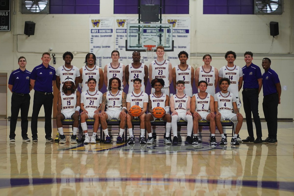 The 2023-2024 Western New Mexico University Men’s Basketball Team!!! #RareBreed 🐎🟣🟡