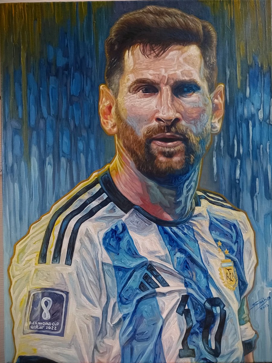 Messi. #argentina #LionelMessi #leomessi #Messi #seleccionargentina #acrilicosobrelienzo #pinturaacrilica #acrilicosobretela #retrato