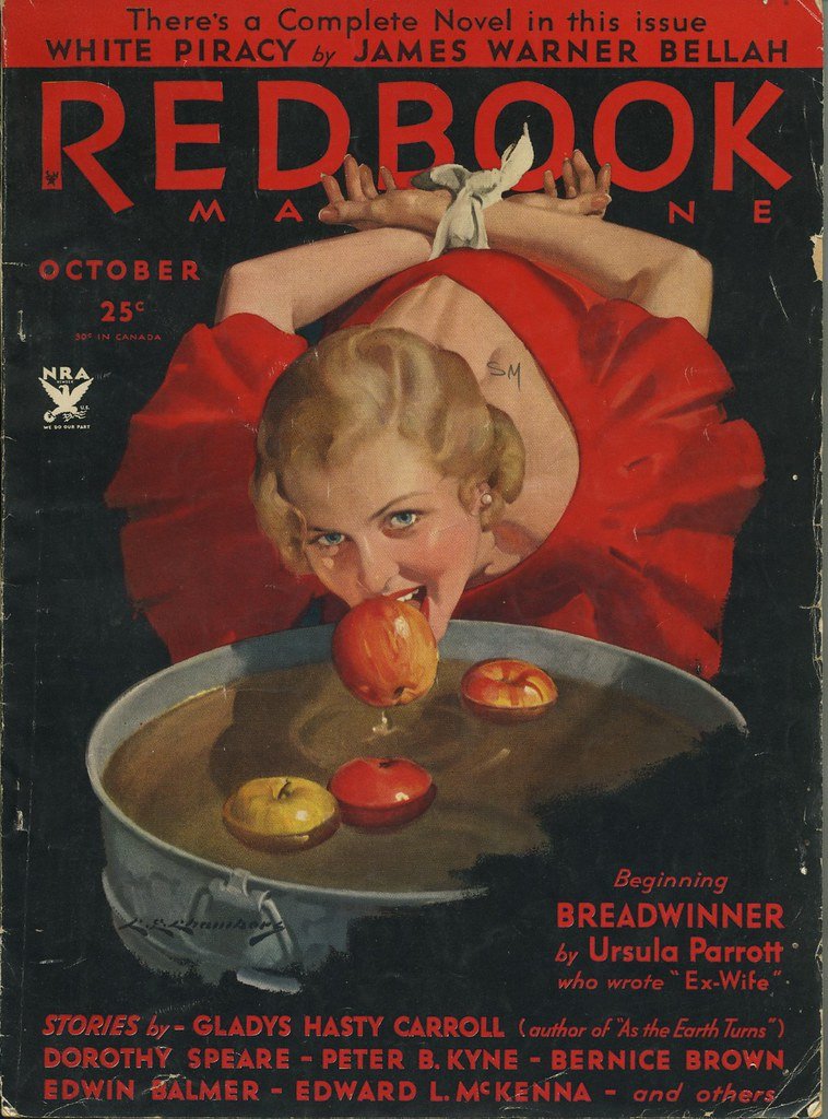 "Bobbing for Apples" October 1933 #Halloween #vintage