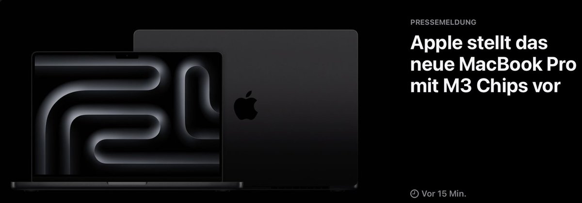 Apple hat heute ein neues MacBook Pro Lineup mit der neuen M3 Chip Familie vorgestellt: M3, M3 Pro und M3 Max. Mit einer GPU Architektur der nächsten Generation und einer schnelleren CPU bringt die M3 Familie noch mehr Performance.✅
nr.apple.com/DK6r0s0SU9