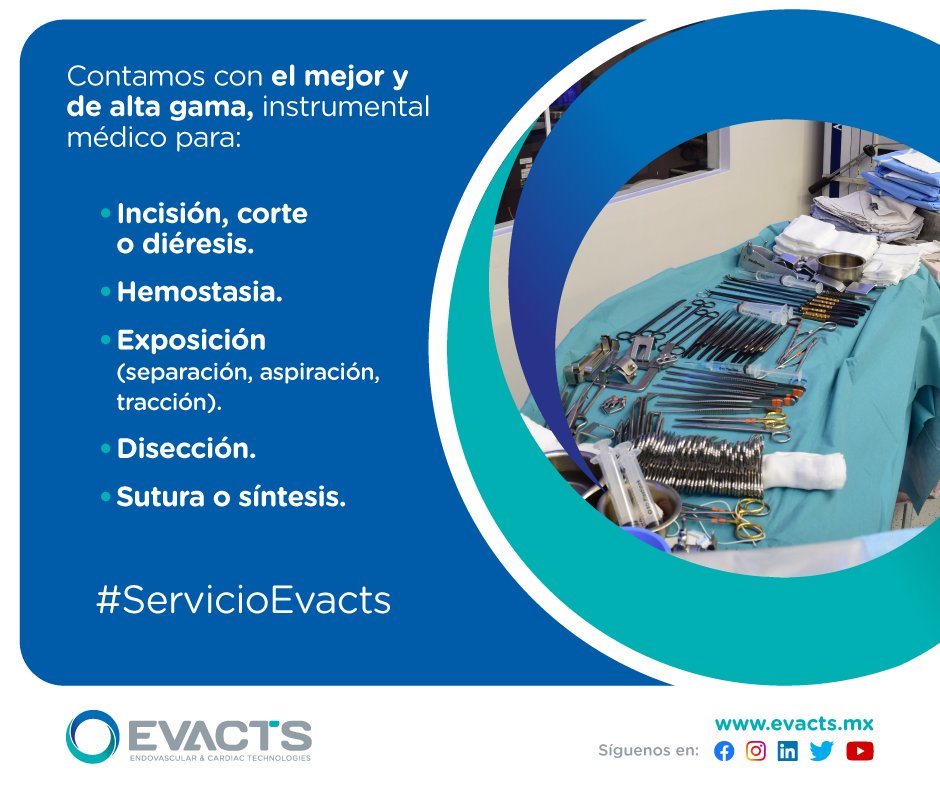 Evacts_mx's tweet photo. #ServiciosEvacts
Contamos con el mejor instrumental médico y de alta gama.
¡Contáctanos! te brindaremos atención personalizada.
Renta de #EquiposMédicos, venta de #Insumos para #Cirugía y #ServicioIntegral durante las cirugías para #Hospitales, #Clínicas y #Cirujanos en #México https://t.co/4BI7faTfNT