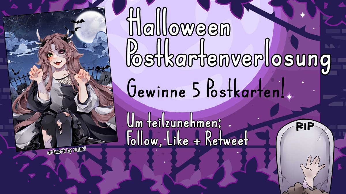 Lobelia_Erinea's tweet photo. 👻Spooky Postkartenverlosung👻

Nur heute gibt es 5 Halloween-ige Postkarten abzugreifen!🌿✨

Alles was ihr dafür tun müsst ist mir zur folgen und den Post zu Liken + zu Retweeten und schon bald könnte diese Karte bei euch begraben sein...🌺🌿

Die Auslosung erfolgt heute Abend! https://t.co/dbs8hpAtF5
