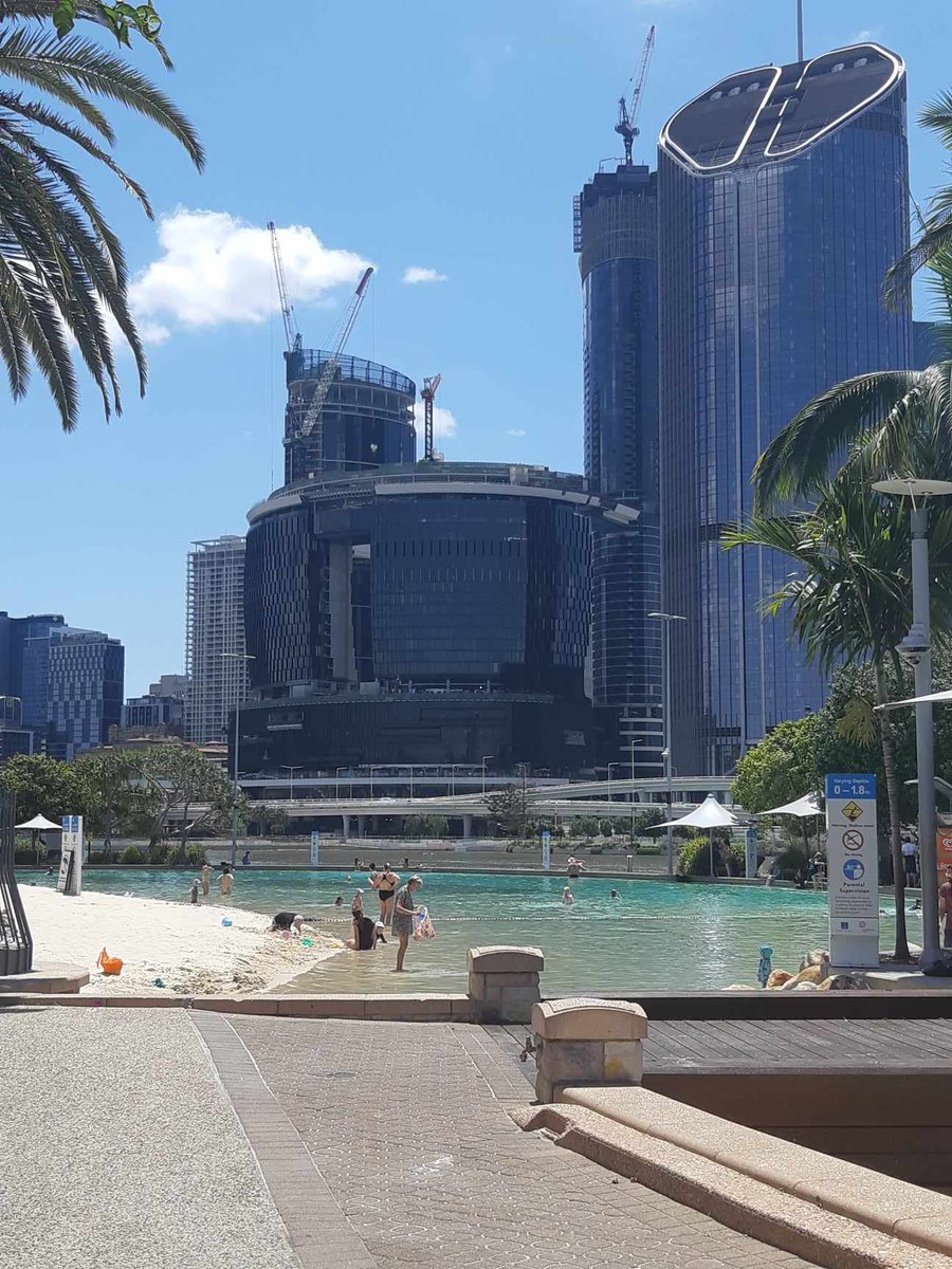 South Bank, Brisbane - who says you can't step out of the office and sit on the beach or take a swim in the middle of the city. Awesome but strange