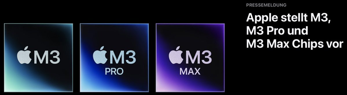 Apple hat heute M3, M3 Pro + M3 Max vorgestellt – drei Chips mit innovativen Technologien und deutlich mehr Performance für den Mac. Es sind die ersten Chips in einem PC, die mit der branchenführenden 3 Nanometer Prozesstechnologie gebaut worden sind.✅
nr.apple.com/Dl2v0b4wr4