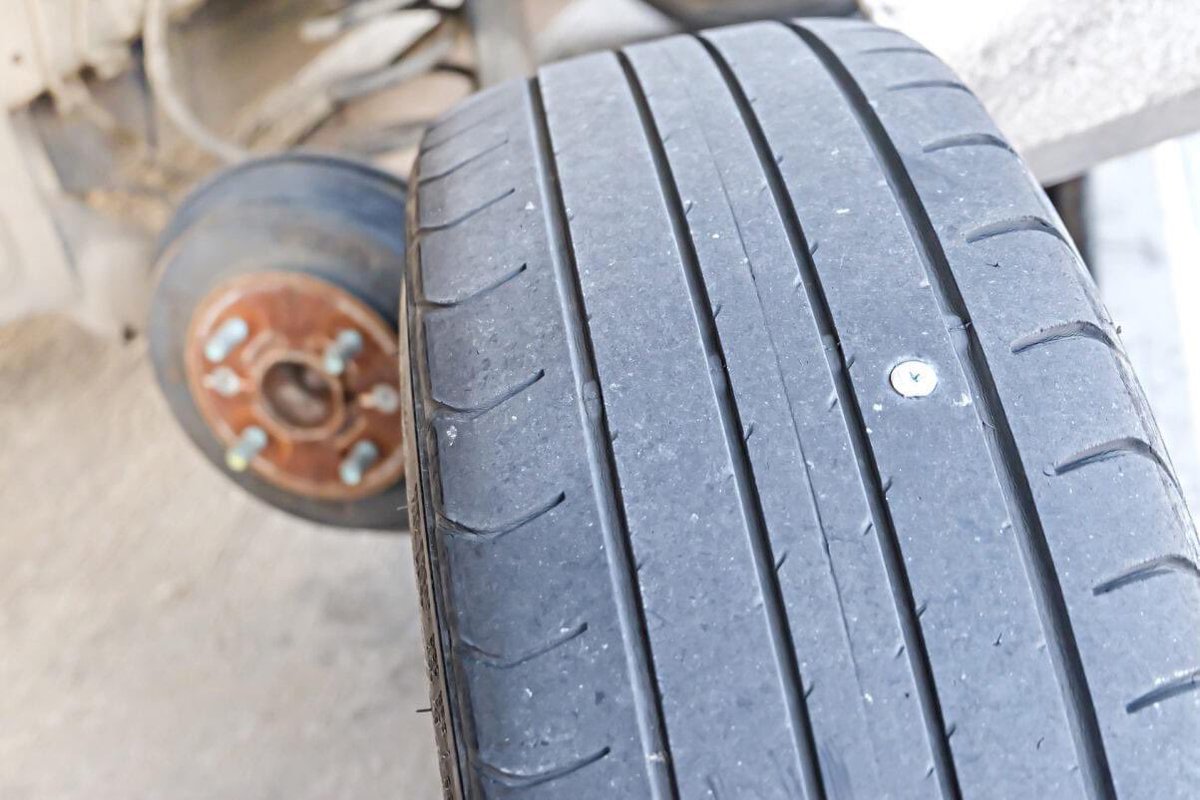 TotalTire_Auto's tweet photo. If you find a nail embedded in your tire, we can help! Stop by the shop for a tire repair or replacement. https://t.co/dinRdJmH0P