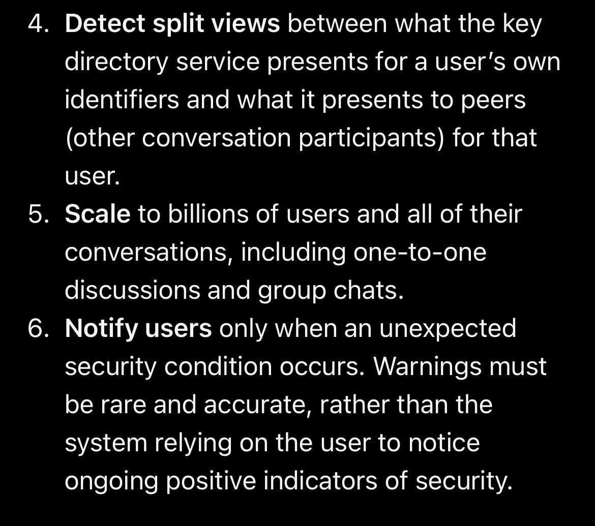 under-remarked in this Apple announcement is the fact that for the first time in a decade or more, there is now an aspect in which Signal is behind the state of the art in secure messaging.

huge congrats to the team, it’s a massive leap forward!

security.apple.com/blog/imessage-…