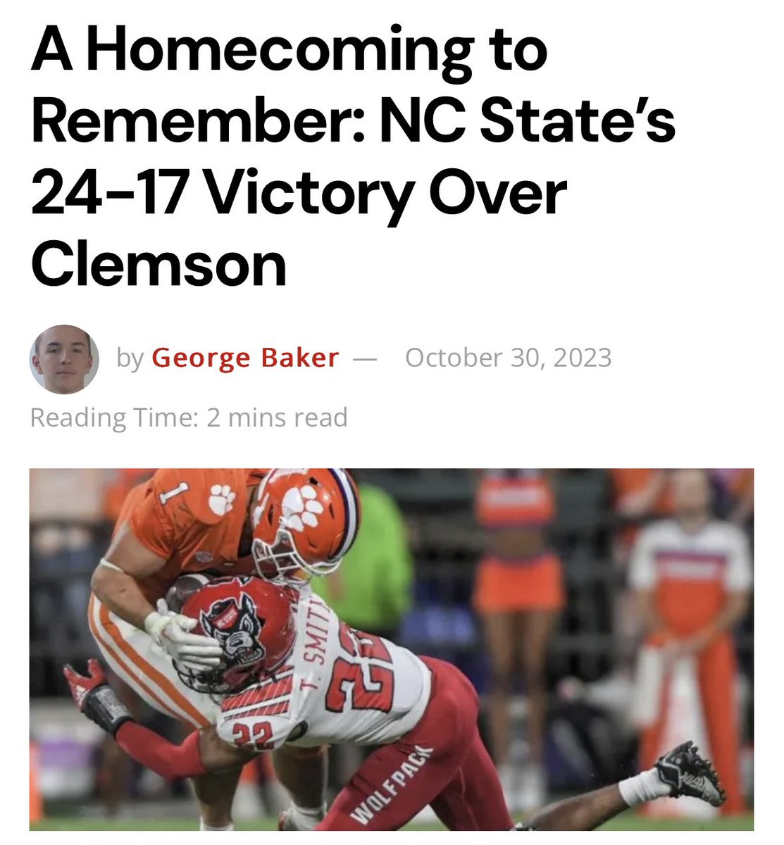 TheFreePack's tweet photo. Visit our website and check out our coverage of this past weekend's homecoming game victory over Clemson.
 https://t.co/JLmiRJBLXZ
#TheFreePack #NCState #Clemson https://t.co/Fh8Yn7hCi8