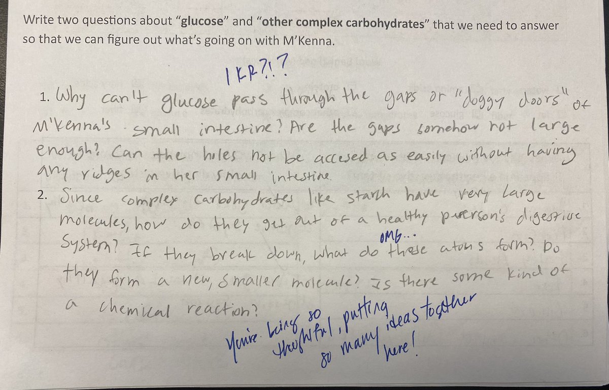 The practice of asking ❓ is so important as we engage kids in science. Proud moment here with these 7th graders—their ❓are coherent in our storyline, use their developing vocabulary, & consider CCC. 🟠🟢🔵 @OpenSciEd