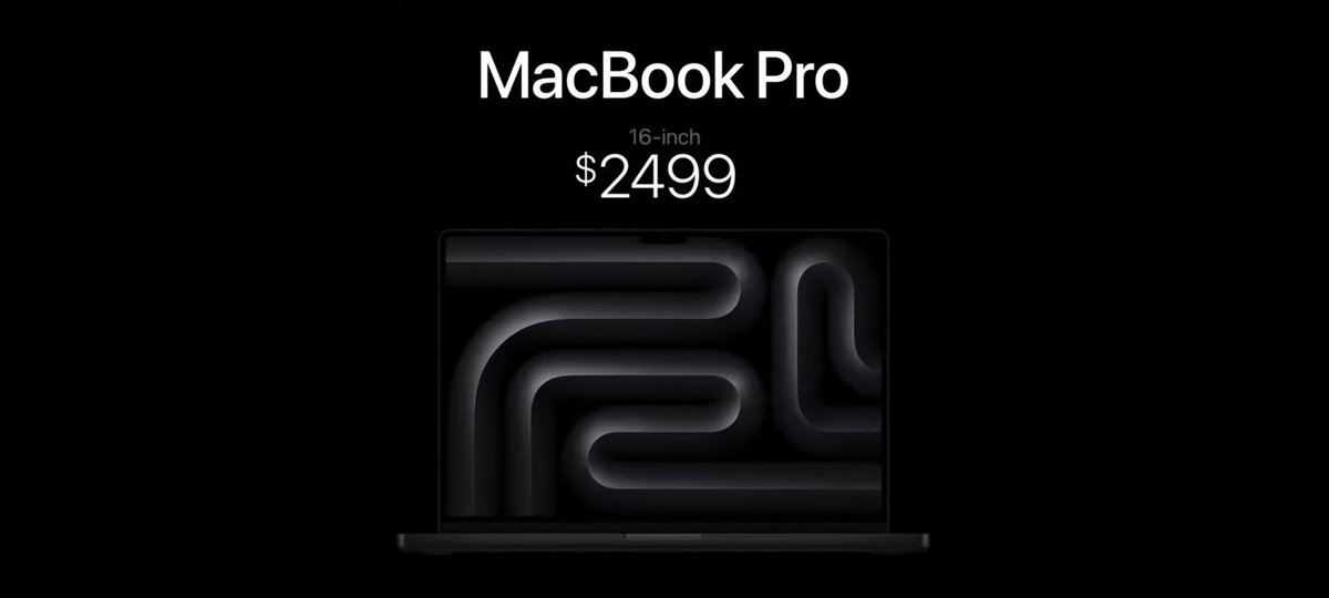 TheTechWarrant's tweet image. 🚨16-inch Macbook Pro with M3 Pro, all details

•Apple M3 Pro
•16.2&quot; Liquid Retina XDR Display
•Space Black &amp;amp; Silver
•512GB Storage
•140W Charging

💰Price:- 
18GB RAM :- $2499/Rs.2,49,900

36GB RAM :- $2899/Rs.2,89,900

#AppleEvent #MacbookPro2023