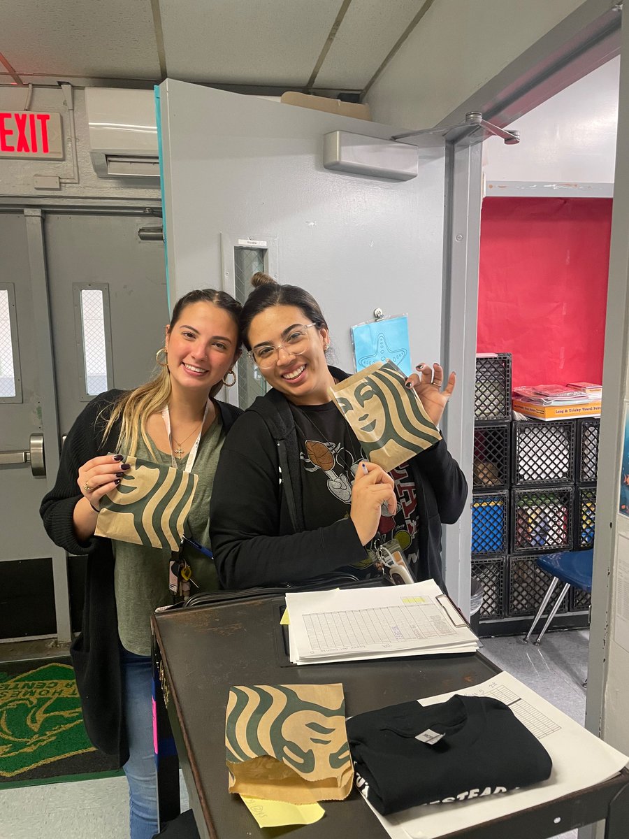 Starbucks cookies for the best Future Bound supporters Ms. Salcedo and Ms. McLeod #StudentSupport #CollegeReadiness #FutureBound @WestHomesteadK8