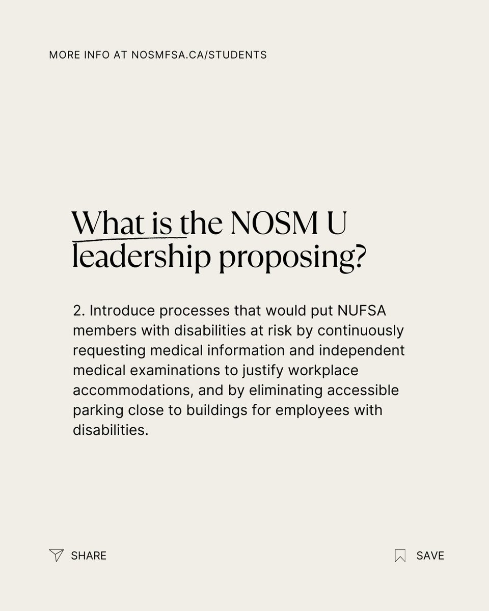 Why should @thenosm students and learners care about NUFSA's negotiations? Here are 5 proposals NOSM's administration is making that will negatively affect all of us.
1/2
#OnLab #OnPSE  #CanLab #CdnPSE