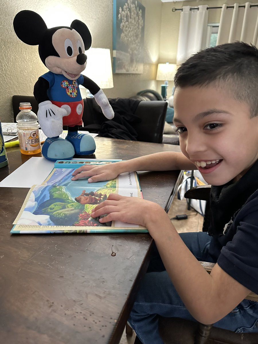 NKRRubio's tweet photo. #DRELiteracyMatters. Reading to his friend Mickey Mouse and it’s an E-book 🥰 https://t.co/nz0Hzl4y7A