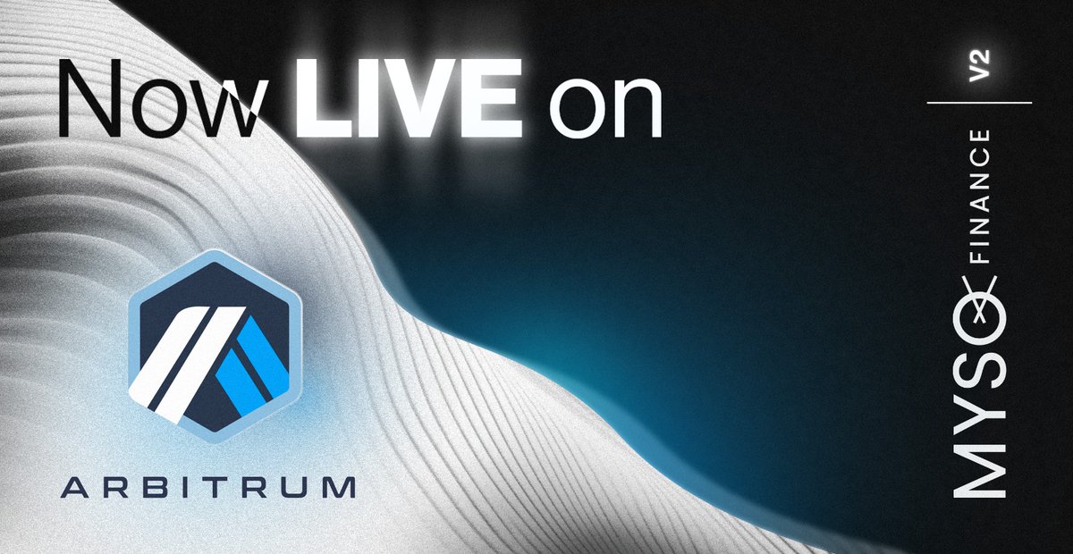 ARB_Universe's tweet photo. ✴️ @MysoFinance is now live on @Arbitrum
✴️ #MYSO is on a mission to be the 'Amazon of Crypto Loans, harnessing the unique power of 'Zero-Liquidation Loans #ZLL
🔽 VISIT
https://t.co/zeBxYnltaz
#ARB_Universe https://t.co/VRmARvyJTd