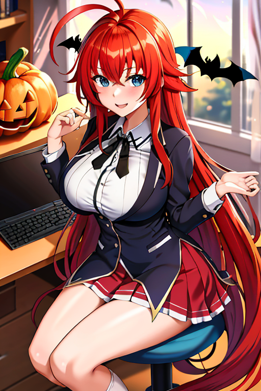 #ハイスクールDxD  より
#リアス・グレモリー

ある意味ハロウィンに一番あってるキャラ。
なぜなら彼女は本物の悪魔だから

#AIアニメ部
#AIハロウィン