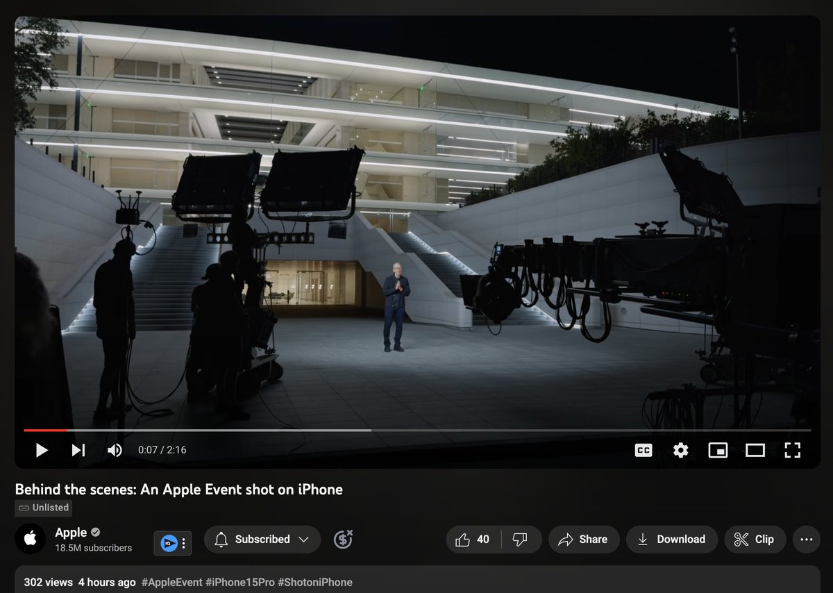 saradietschy's tweet photo. Very strange of Apple to keep this Behind the Scenes #AppleEvent unlisted.... only 300 views atm ha
https://t.co/OgP8eDQHNY https://t.co/g2Y8qVED7n