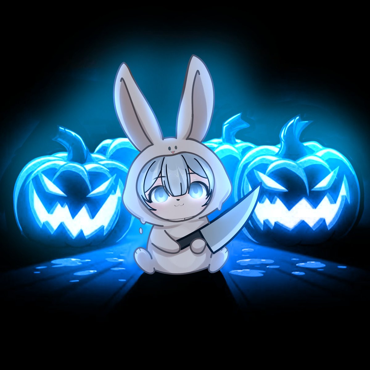 Linnete_Kim's tweet image. Trick or Treat 
Am I a good bunny or bad ?! 🔪

🎃 👻  Happy Halloween  👻 🎃

art by @/kimiko_yuki_ (IG)

#halloween #vtuberid #vtuber #ArtWorKim #trickortreat