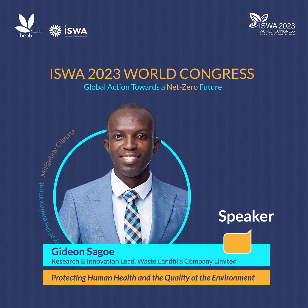 Wastelandfillgh's tweet photo. We are super proud to share that two team members of Waste Landfills Co Ltd will be speaking today at the 39th International Solid Waste Association (ISWA) Congress in Muscat, Oman. 

#iswaspeaker #iswa2023
@thejospongroup @Omanbeah https://t.co/3J1tcq3EfN