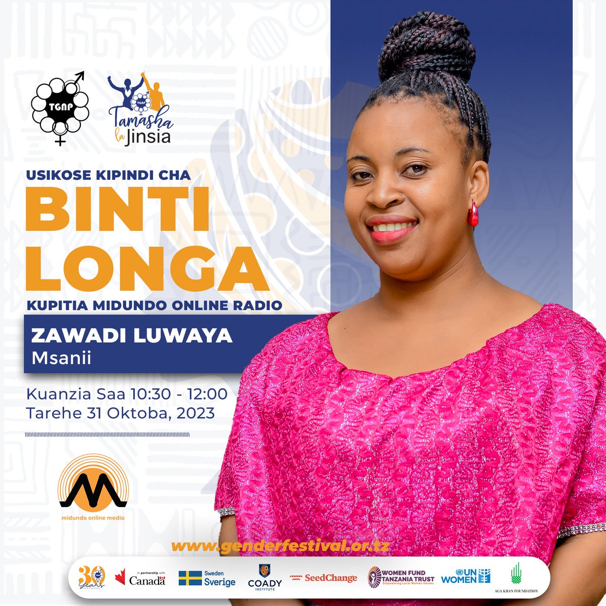 tgnptz's tweet photo. #GenderFestival2023 #30YearsofTGNP #generationequality #genderequality #globalgoals #Miaka30yaTGNP #TamashalaJinsia2023 https://t.co/lZuqAO0TbN