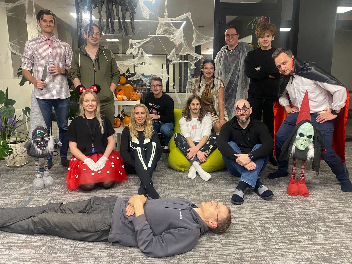 TravelTimeAPI's tweet image. We take Halloween VERY seriously in our Lithuania office 👻