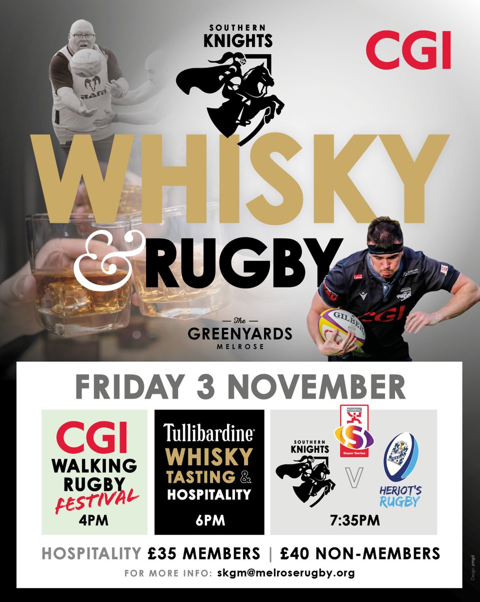π‘ Southern Knights (@sthrn_knights) on Twitter photo Knights Whisky Taster | Fri 3rd Nov
We welcome our friends from <a href="/Tullidistillery/">Tullibardine Whisky</a> to the Greenyards this Friday as they host a Whisky Tasting experience as part of our last pre-match hospitality of the #FOSROCSuperSeries champ season.
Book Via Fanbase - bit.ly/3FFW Knights Whisky Taster | Fri 3rd Nov
We welcome our friends from <a href="/Tullidistillery/">Tullibardine Whisky</a> to the Greenyards this Friday as they host a Whisky Tasting experience as part of our last pre-match hospitality of the #FOSROCSuperSeries champ season.
Book Via Fanbase - bit.ly/3FFW
