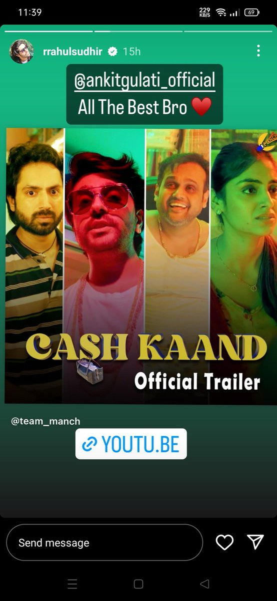 #RrahulSudhir 's wish for #CashKaand web series 😀😀 
Keep pouring in more wishes like this . 
Thanks to him ☺️☺️ 
#kahanhaipaisa #AashieshArchana #AashieshSharrma #ArchanaTaide 
@ashish30sharma @ArchanaTaide 
@manchstudios @RachayitaFilms