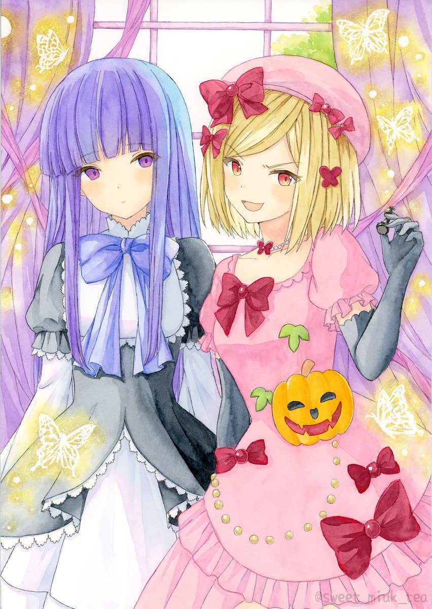 ベルンカステル、ラムダデルタ（アナログイラスト・透明水彩