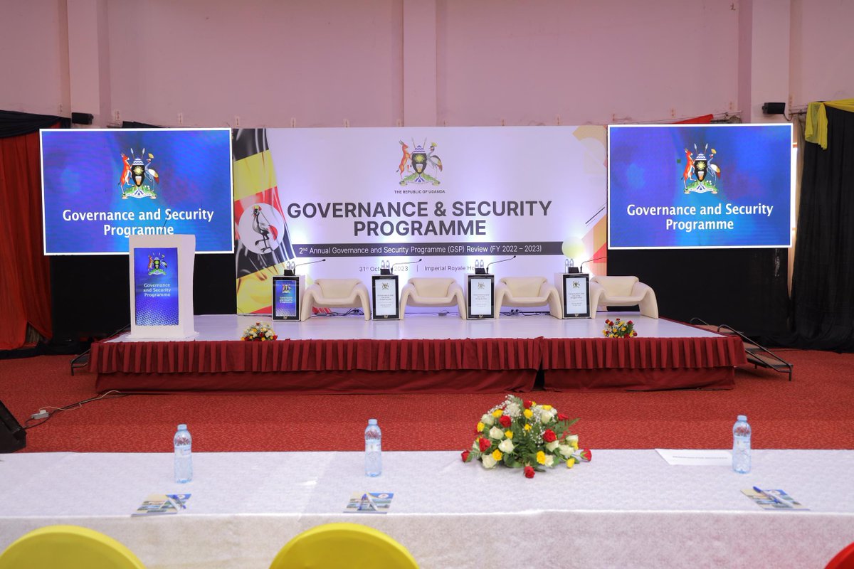 #HappeningNow Excitement is building as top officials from various MDAs roll in for the Governance and Security Programme Annual Performance Review for FY2022/23 Stars of governance and security are here to shape the future. Join Us: youtube.com/watch?v=mbvV5g… #GSPReview2023