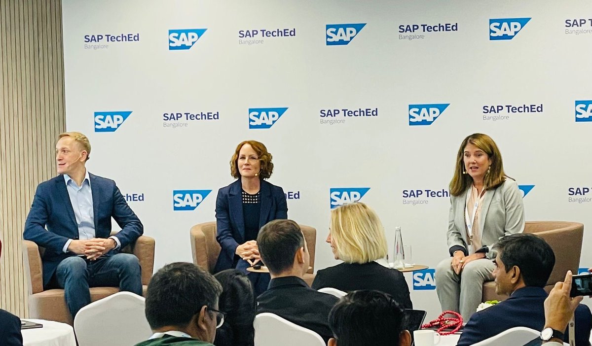 53+ media from 16 countries at <a href="/saplabsindia/">SAP LABS INDIA</a> to listen in to <a href="/SAP/">SAP</a> Executive Board Members <a href="/JuerMueller/">Juergen Mueller</a> <a href="/julwhite/">Julia White</a> for the latest in #AI, #sapbtp and beyond. 

#mediaroundtable
