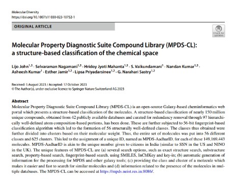 Happy to share that our work on structural classification of chemical space has been published. This is the culmination of years of hard work and dedication, and I am so proud to have been a part of this project, guided by Prof. @GNarahariSastry
#MPDS #chemicalspace
@LijoJohn89