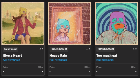 C O L L E C T E D  

I was always a big fan of <a href="/Rudi0hermawan/">Rudi 🎱</a>
Artworks. Got myself some beautiful 1/1 Master Pieces. 🔥 

#objkt #tezos #NFT