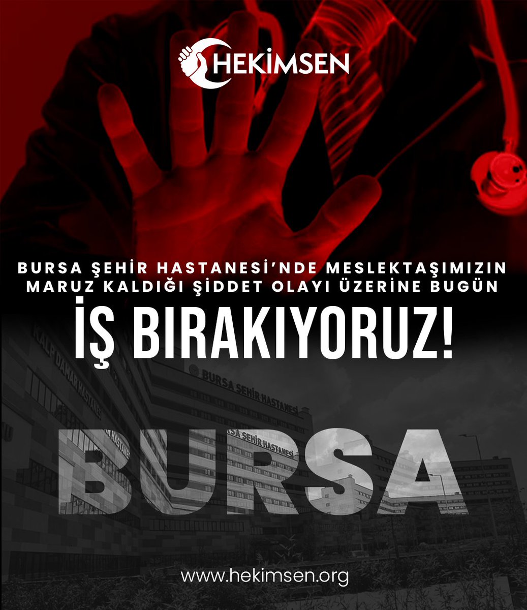 Bursa Şehir Hastanesi'nde, Hematoloji uzmanı Dr. Nihan Alkış'ın, hematoloji polikliniğinde hasta muayenesi yaptığı sırada, hasta mahremiyetini hiçe sayan bir hasta yakını tarafından, fiziksel olarak darp edilmesi sonucunda,şu anda yoğun bakımda tedavisi devam etmektedir .