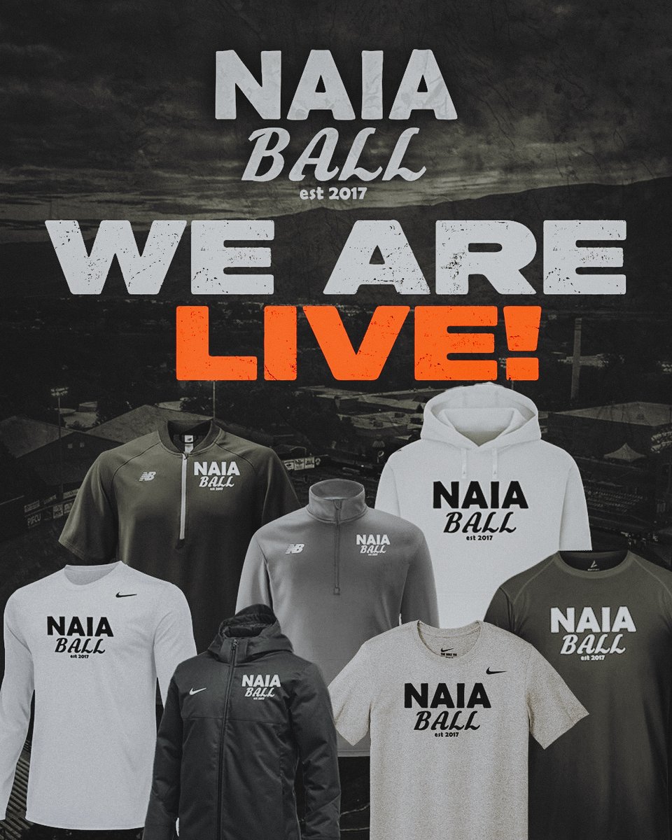 🚨ICYMI🚨 

Our NAIA Ball Team Store is now LIVE! Check out the link below and get your Official NAIA Ball gear today! #NAIABall
Team Store: bsnteamsports.com/shop/nKGtBxfRdT