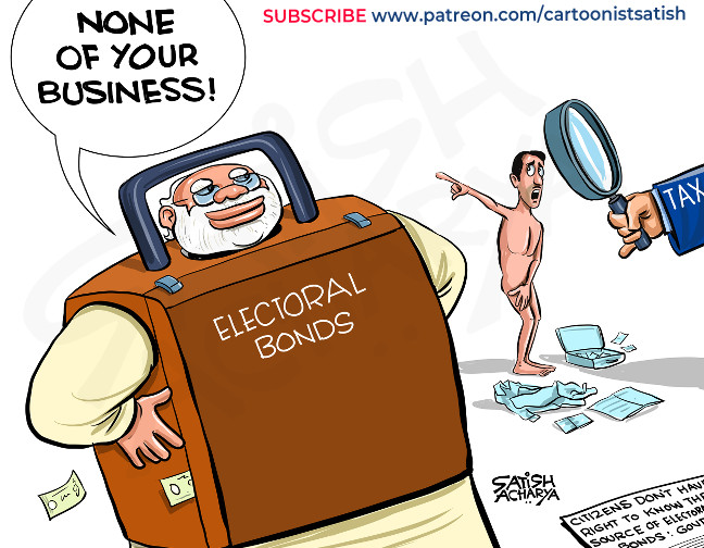 satishacharya's tweet photo. None of your business! #ElectoralBonds https://t.co/hhuPv04OEU