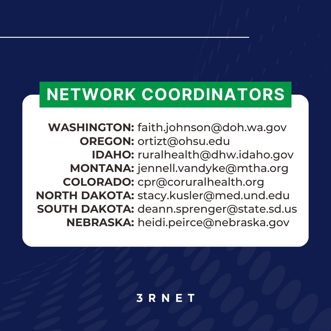 3RNET's tweet photo. Here at #3RNET, we work with 54 Network Coordinators across the #UnitedStates that act as the connector between job seekers [like you] and the #rural and underserved employers in your state.

📍 Washington, Oregon, Idaho, Montana, Colorado, North Dakota, South Dakota, Nebraska https://t.co/K6SM4I5zjv