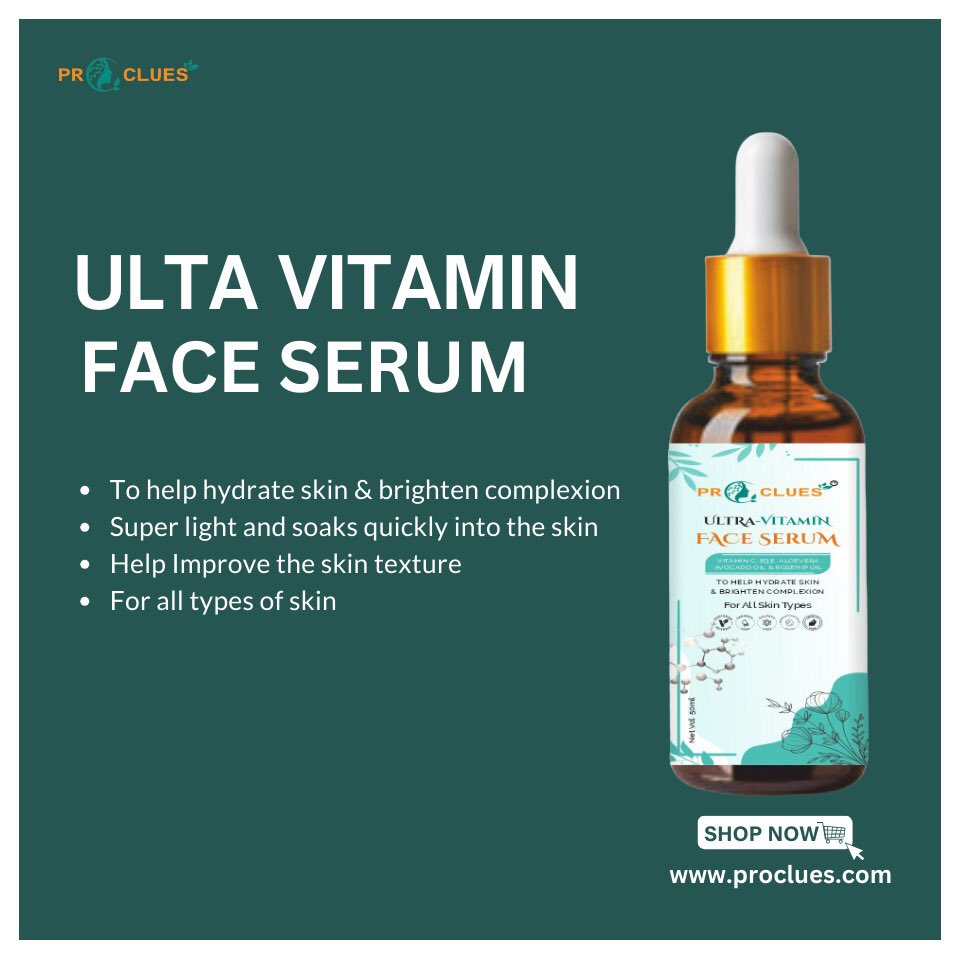 Proclues's tweet image. FACE SERUM: Proclues face serum with Vitamin C Avocado Oil Rosehip Oil😊
.
.
HYDRATES AND HELPS BRIGHTEN THE SKIN
Super light and soaks quickly into the skin
Help Improve the skin texture
For all types of skin
.
.
.

#skincare #moisturiesskin #removesuntan #glowskin #proclues