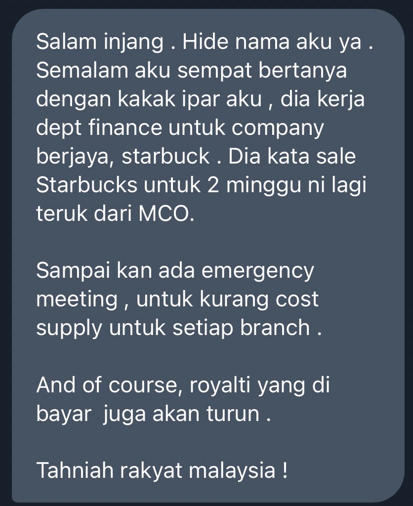 Tak pasti betui ka tak sebab kakak ipar dia bukan kakak ipar aku. Tapi kalau betui syukur alhamdulillah. Apa-apa pun, kita terus #JahanamkanPoketZionis. Kalau tak boleh boikot semua, at least boikot 1. Buat bahagian masing-masing.
