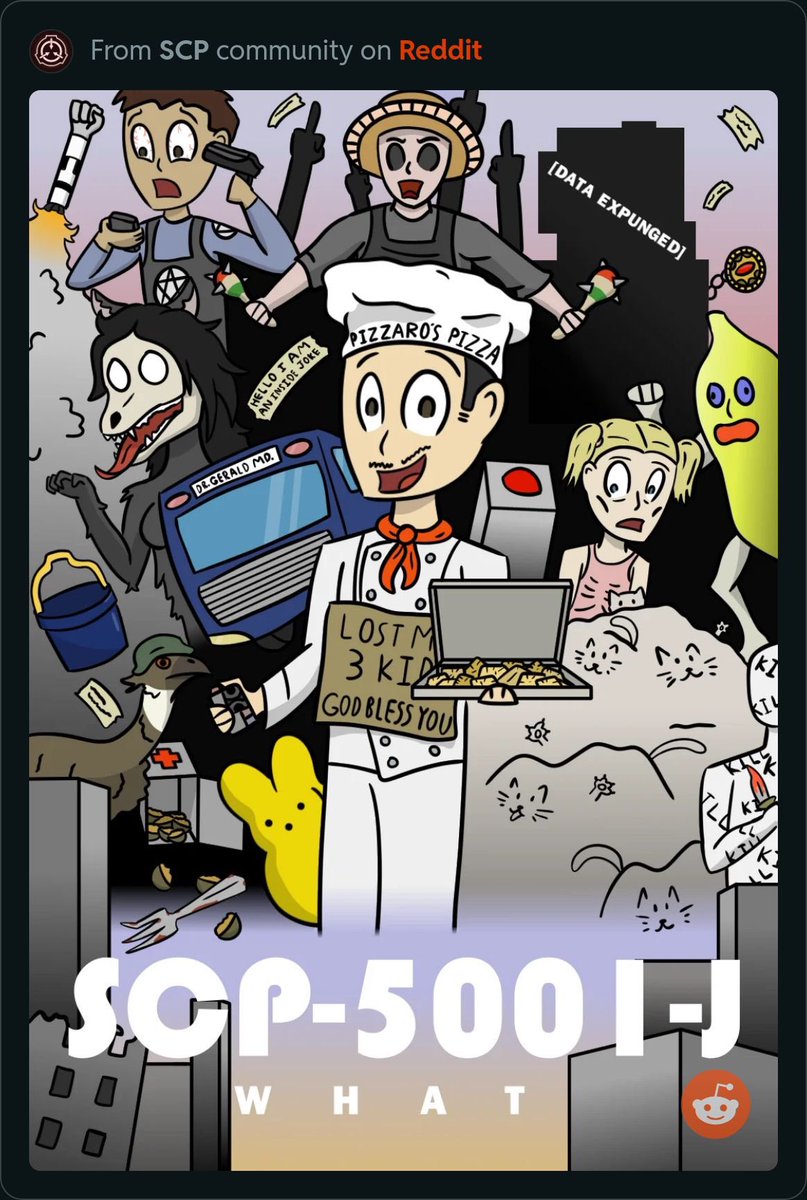PsyIndustries's tweet photo. SCP-5000 Graphic Novel is so lit it even inspired this parody art of all the SCP-J files! So cool!
If only it was a real book, we would publish that too! :)
Next book:
https://t.co/lpMNhmRG9D
#SCPdaybreak #SCPfoundation #SCPcomics #SCPart #DiscordiaPublishing https://t.co/cWGknTgLUb