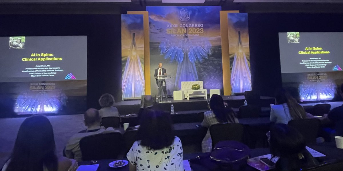 RoyRiascosMD's tweet image. &quot;👏 Dr. Amish Doshi stole the show at SILAN&apos;s XXXIII Meeting in the Dominican Republic as the ASSR representative. His discussion on AI&apos;s impact on spine imaging was truly remarkable! 🤖📷 #SpineImaging #AI #SILAN #ASSR&quot; @AmishDoshiMD @The_ASSR @TheASNR @radEology