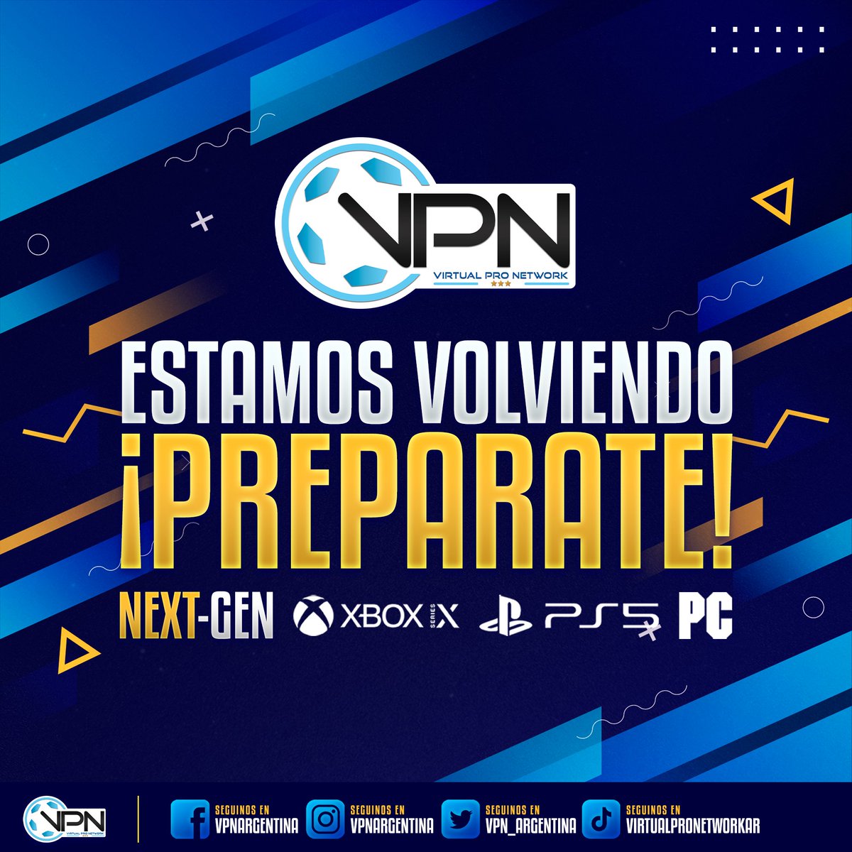 VPN ARG, Clubes Pro
Vuelve...  Proximamente Copa VPN Arg Inauguración.