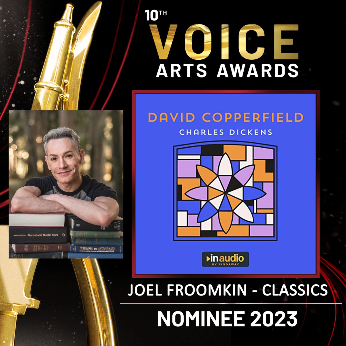 Utterly thrilled that DAVID COPPERFIELD has been nominated for a @SovasVoice Award. Deeply grateful to InAudio and Rinn Kraus for the gift of these characters. Also… FOUR of my Acting for Audio alum are nominated too!!