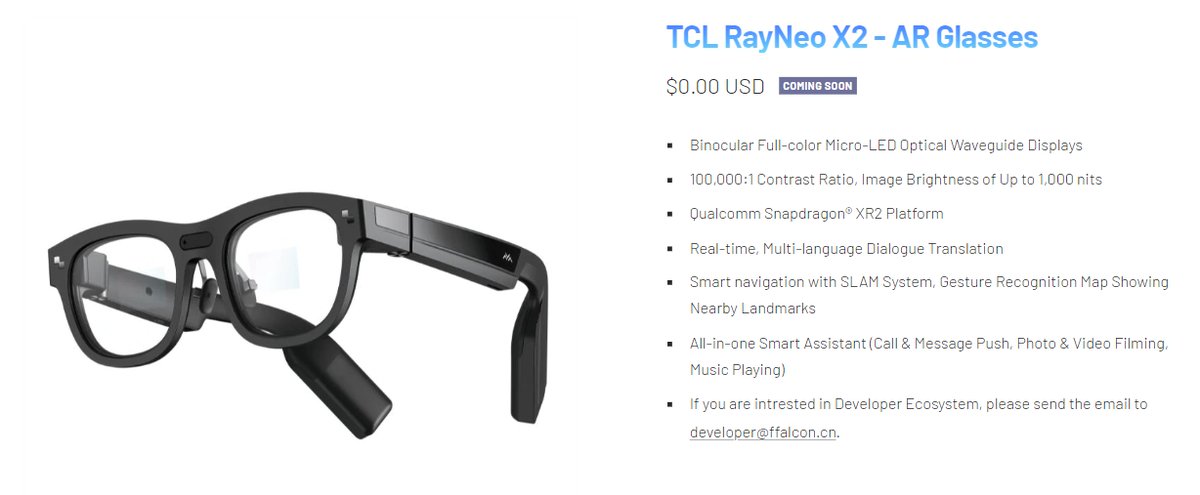 NewDegreeTech's tweet photo. 👓 Recently, TCL RayNeo X2 AR glasses released. 
🤓Equipped with NDT force sensing solution, it can quickly turn on/off the screen by pressing on the glasses legs. It has advantages such as adjustable triggering force, faster response speed, stronger anti-interference ability. https://t.co/YjvVsp8WjB