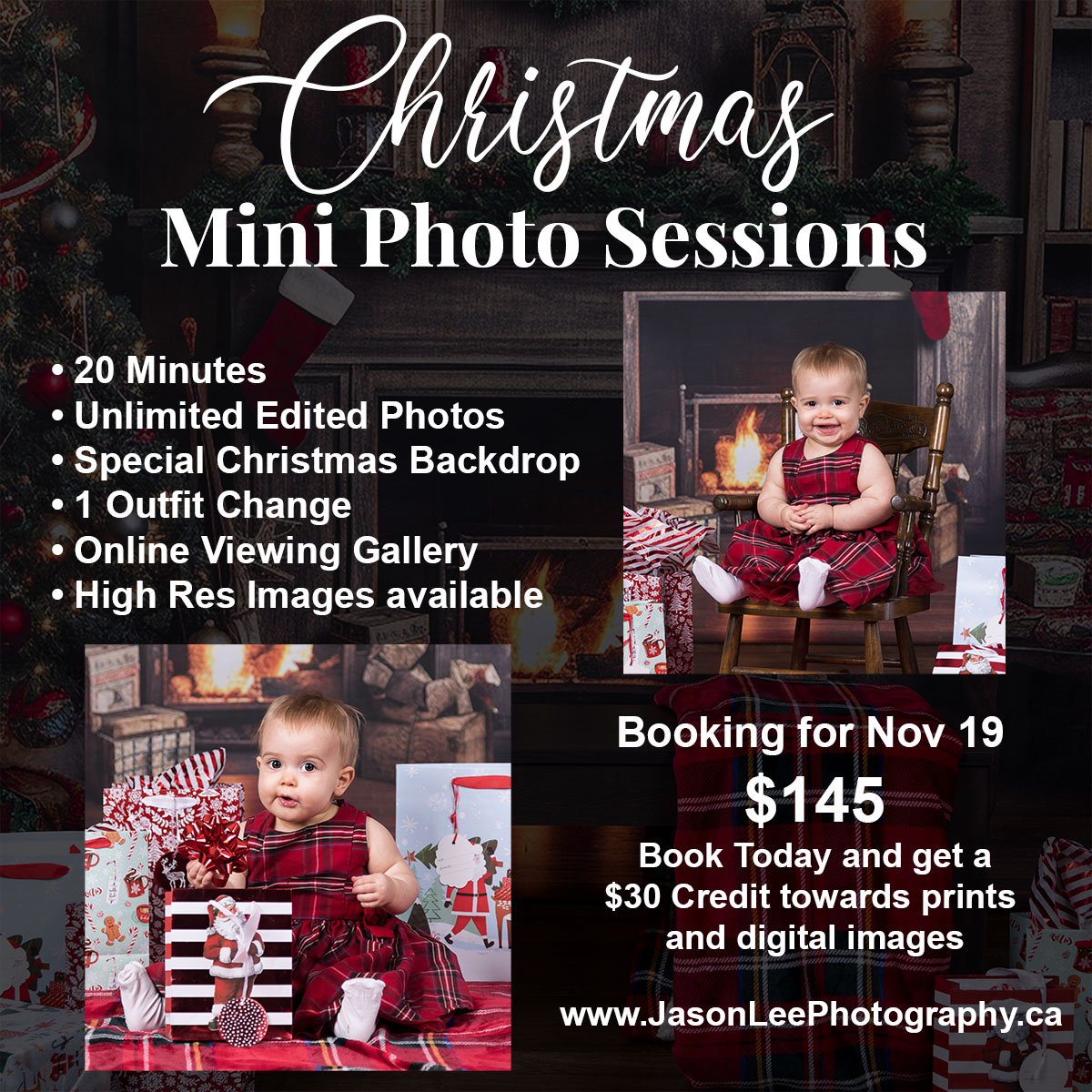 Book your Christmas Mini Photo Session today and get a $30 credit towards prints and digital images. jasonleephotography.ca/christmas-phot… #christmasminis #Winnipeg