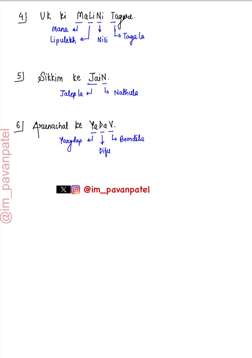 ✅Indian Geography Mapping Series #MAP_20

✅Major Passes in India with Mnemonic.

✅❤️ &amp; RT🔁

Follow <a href="/im_pavanpatel/">Pavan Patel</a> for more such tweets.

#UPSC #UPSC2024